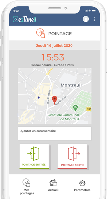 pointage smartphone geolocalisation